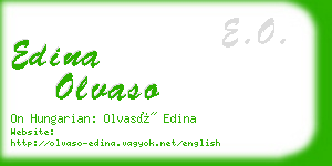 edina olvaso business card